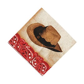 Fun Express - Western Lunch Napkins (16pc) for Party - Party Supplies - Print Tableware - Print Napkins - Party - 16 Pieces