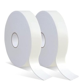 2 Rollos Cinta Adhesiva de Doble Cara de Espuma,20mmx5m(Total 10m),Polietileno Extrafuerte,Impermeable y Resistente a Golpes,Cinta Adhesiva Fuerte de 