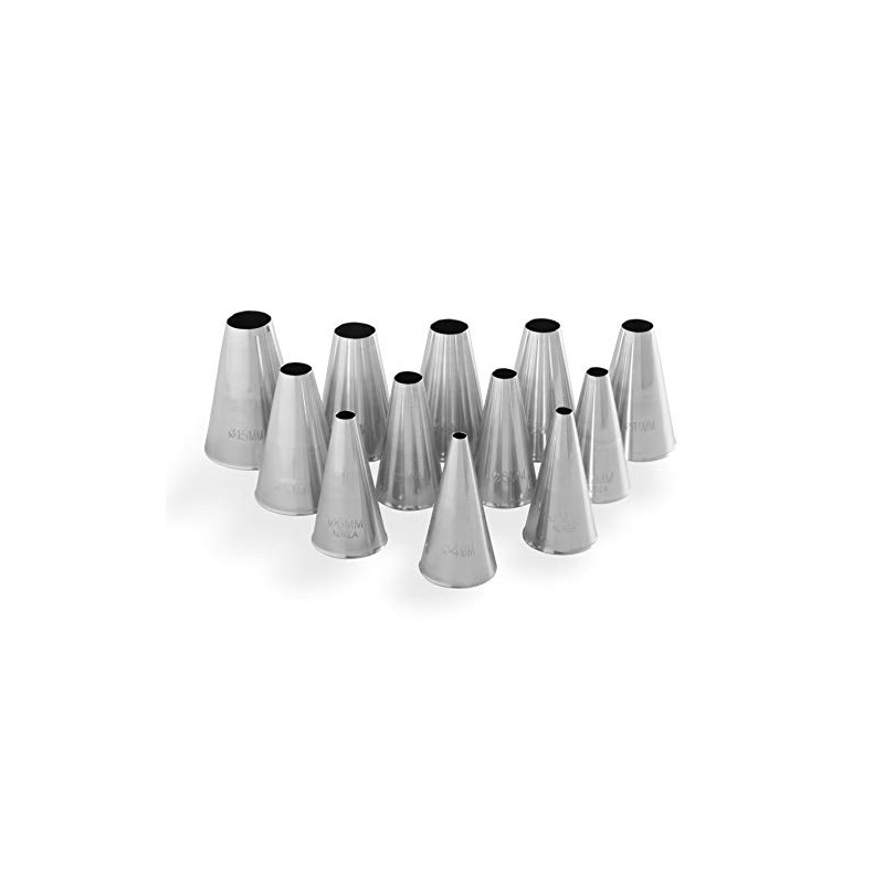 Tredoni 12 Set Icing Nozzles 4-15mm Smooth Piping Nozzles Professional