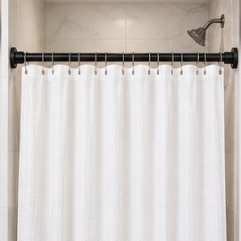 Adjustable Tension Shower Curtain Rod for Bathroom – Stainless Steel No-Drill Telescopic Rod for Flexible Spaces
