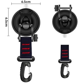 liiyiela 4Pcs Heavy Duty Sucker Hooks with 360° Rotating D - Rings, Incl Wiper S - Hook, Versatile Suction Cups for Camping Car Glass Tile