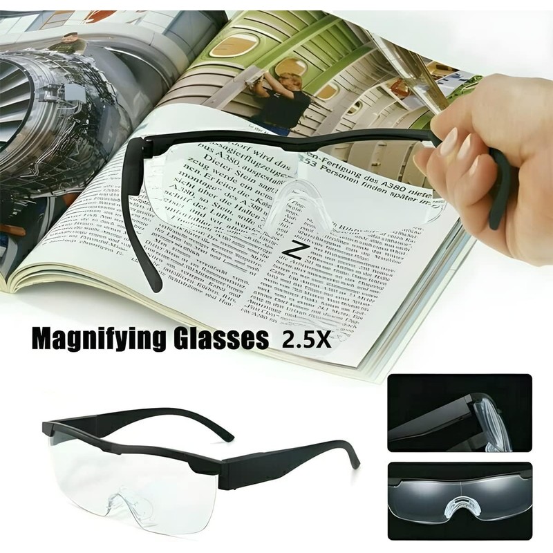 Magnifying Glasses with LED Light, 2.5X Portable Hands Free Illuminated