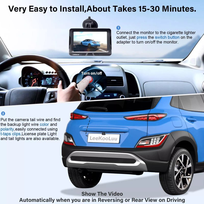 LeeKooLuu Wireless Backup Camera Ease Install - Color Image HD