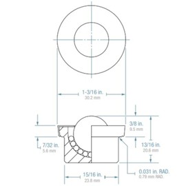 MBT-5/8CS/SS Hudson Bearing Ball Transfer, Drop-in Style, 5/8" Stainless Steel Ball, 125 lb Cap
