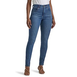Lee Women's Ultra Lux Comfort with Flex Motion Skinny Leg Jean with Ever Fit, Blue Format, 16 Short