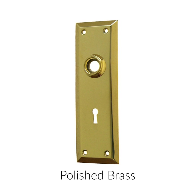 Oiled Bronze rectangular door trim plate with hub and keyhole(escutc