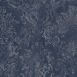 Manhattan Comfort NWSD36102 Pinecrest Double Roll of Decorative Solid Vinyl Wallpaper, Navy/Grey