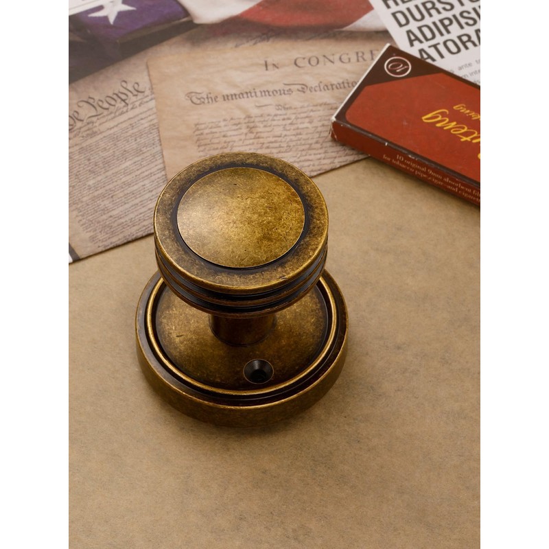 SORWDUERM 2 Pack Antique Brass Bronze Door Knobs Passage Door