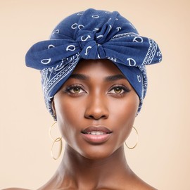 Satin Lined Bows Turban for Women, Boho Bow Headwear Beanies Silky Lined Cotton Hair Bow Sleeping Cap, Wine Red