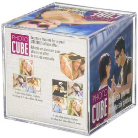 Lucite desktop cube photo frame for 6 photos - 3.5x3.5