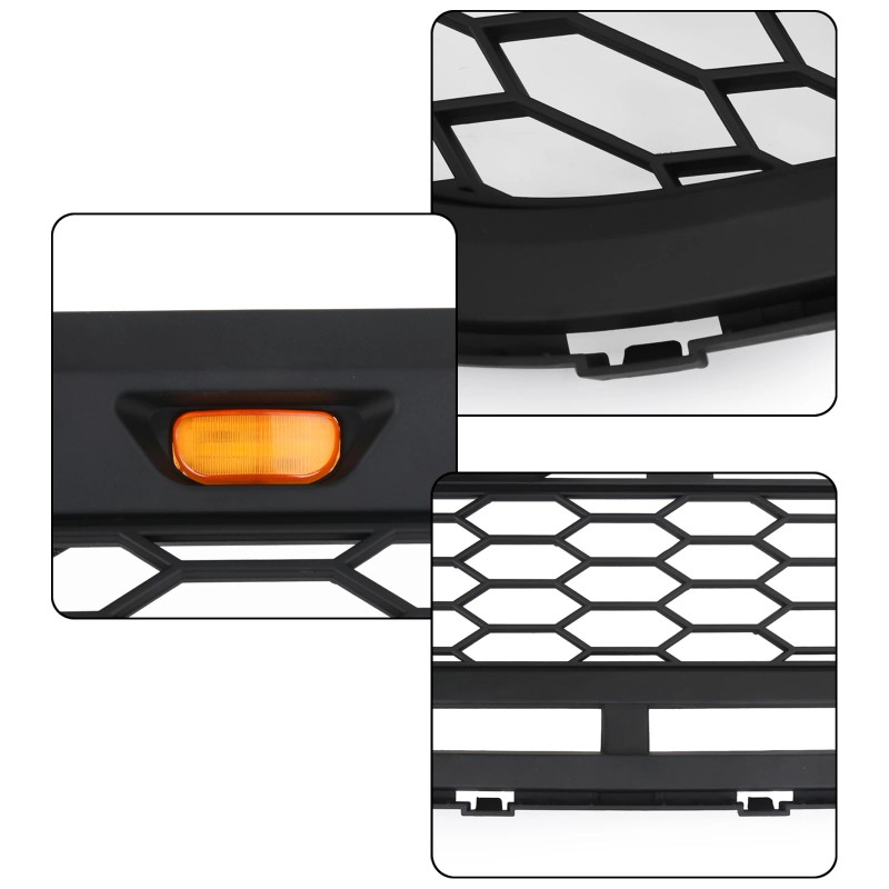 Black Raptor Style Front Bumper Grill Upper Grille for Ford