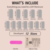 LPOODDNU Black French Tip Square False Nails, 24 Pcs Reusable