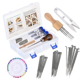 lmzay Needle Felting Tools, Wool Felting Supplies, Needle Felting Kit with 60 Pcs Needles Felting Needles, Foam Mat, Wooden Handle, Scissors, Perfect for DIY Felting Wool Projects