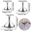 WELANE Metal Funnels, 3 PCS Small Stainless Steel Kitchen Funnels
