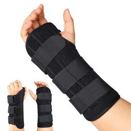 Offtrte Carpal Tunnel Splint, Night Sleep Wrist Brace Adjustable Arm Hand Support for Tendonitis, Arthritis, Injuries, Wrist Pain, Sprain (Left)