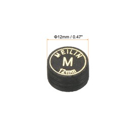 PATIKIL 12mm Pool Cue Tips, 2 Pack Medium Multiple Layer Pool Billiard Cue Tips Laminated Glue-on Snooker Stick Tip Billiard Accessories, Black