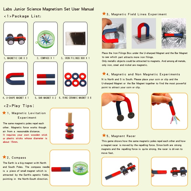 Science Magnet Kits for Kids: Educational Magnet Science Projects Experiment