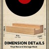 PHOENANCEE Solid Oak Wood, Record Wall Mount Shelf, Record Display