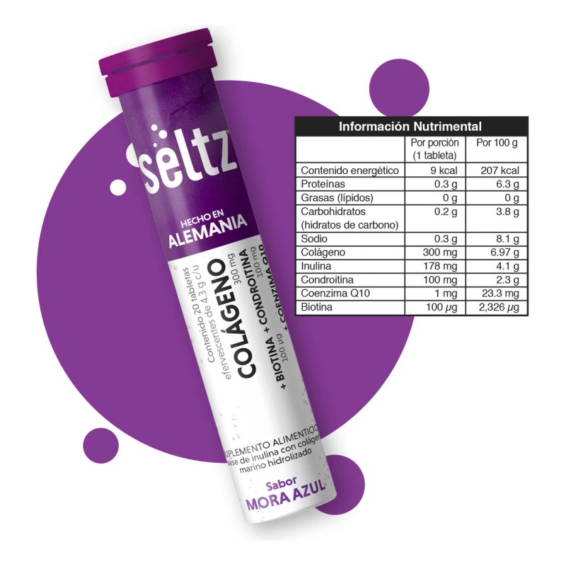 Colágeno + Coq10 + Biotina 3 Pack Seltz Tabs Efervescentes