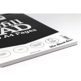 Silvine 160 Page A4 Refill Pad, Head Bound and Punched 4 Holes. Plain White Pages. Ref A4RPP