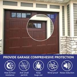 Piclafe Garage Door Seal Top and Sides, Garage Door Weather Stripping, Universal Weatherproofing Seal Strips Soft and Hard Composite Design with Adhesive Backing and Screws, Brown, 34.4FT