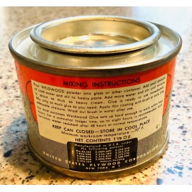 Weldwood Vintage Weldwood Plastic Resin Glue 1 1/8 Oz Tin Can US Plywood Corp Free Ship!
