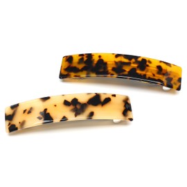 QinGoo Large Tortoise Shell Barrette, Hair Clip, Hair Accessory, Stylish, Cute, Adult, Korean, 1 Piece (4.0 x 0.9 inches (10.2 x 2.4 cm), Dark Tortoise)