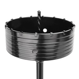 160mm / 6.3 inch Concrete Hole Saw with 220mm SDS Plus Connecting Rod, Cement Hole Saw for Concrete Cement Brick Wall Stone,Black (160mm (6.3 inch))