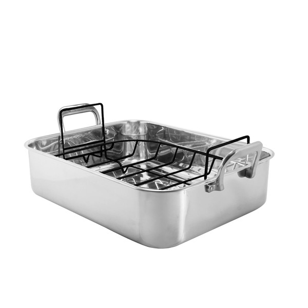 Chantal Stainless Steel Roasting Pan with Non Stick Roasting Rack,