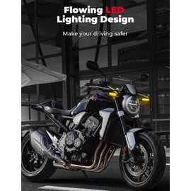 KEMIMOTO Motorcycle Turn Signals Light, 4PCS 4782LM Super Bright LED Motorcycle Indicator Light, 8MM 12V Universal Motorbike Front Rear LED Blinker Amber Daytime Running Lights - 4PCS