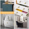 NC 6 Pieces Solid Small Gold Cabinet Knobs Round Mushroom