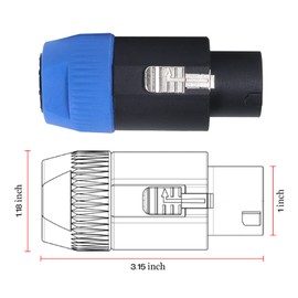 HBU 2pcs 8 Pole Speakon Connector - Pack of 2 Pro Audio Jack Amplifier NL8 Speak-On Quick Lock Plugs - Compatible Neutrik Speak-On NL8FC, NL8FX, NL8MP, NL8MPR for Loudspeaker Connectors