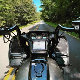 googs-7582 Gloss Black 10" Meathook Handlebars For Harley  Electra Glide FLHX FLHT Models