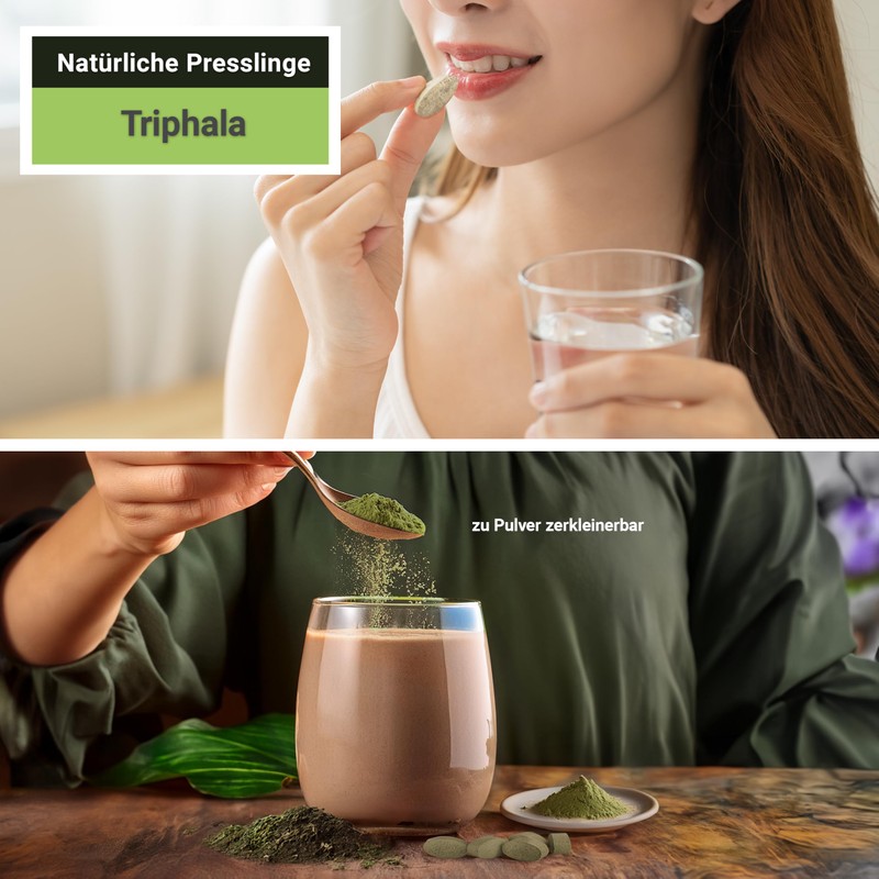 Triphala Tablets of 480 mg Active Ingredient (Triple Fruit, Haritaki,