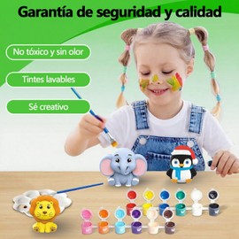 Figuras de Yeso para Pintar, Contiene 6 Tipos de Pigmentos para Manualidades de Cerámica con Pintura 3D Niños, Adecuados para La Decoración de Refrigeradores y Regalos de Fiestas de Cumpleaños