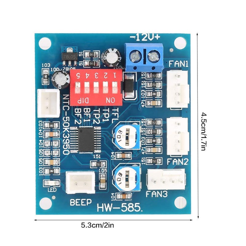 12 V PWM Fan Speed Controller with Temperature Control for