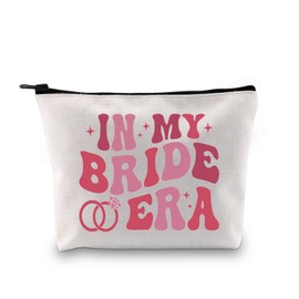 Bridal Shower Gift for Bride Wifey Bridal Bachelorette Party Gift in My Bride Era Makeup Bag Gift for Engagement Wedding (Bride Era Bag EU)