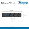 Kopp DUOversal® Plus 3/6-Way Power Strip 1.4 m with Double