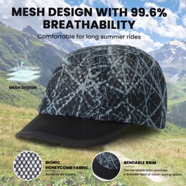 MACOGEAR Baseball Cap for Men & Women - Mesh Breathable Cycling Cap Cooling Running Hat - Summer Lightweight Riding Hat - Soft Helmet Liner for Sport Travel Outdoor - Grey Camo