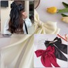 4 Pieces Women's Hair Bow, Black Bow Hair Satin Ribbon,