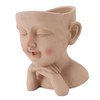 Men Face Flower Pot Hand Painting Resin Men Head Flowerpot