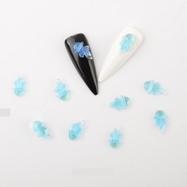 MEILINDS 100Pcs 3D Resin Flatback Nail Charms, 7 Colors Assorted Acrylic Jellyfish Nail Charms Beads Crystal Nail Art Accessories Ocean Nail Art Slices for DIY Nails Jewelry Making Crafts