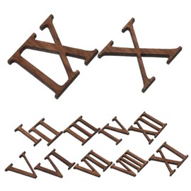 Angoily 1set DIY Roman Numerals Clock Numbers Kit Silent Movement Replacement Parts for Wall Clock Walnut Style for Home Decoration