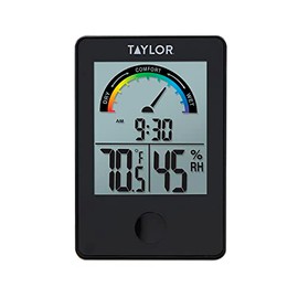 Taylor Precision Products 1732 Taylor Digital Indoor Comfort Level Thermometer and Hygrometer, Black