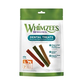 WHIMZEES Natural Grain Free Daily Dental Long Lasting Dog Treats, Stix, Large, Bag of 7
