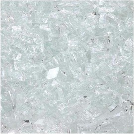 Ultra Clear, 1/2" Tempered Fire Glass in Diamond Starlight | 10 Pound Jar, by Celestial Fire Glass