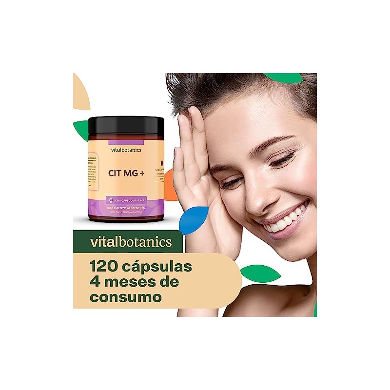 Citrato de Magnesio + Jengibre. Con 120 cápsulas de 500mg