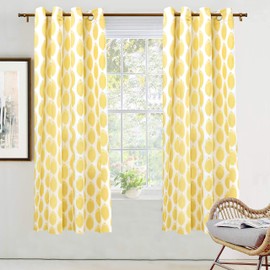 DriftAway Room Darkening Curtains for Living Room Bedroom 63 Inch Length Mid Century Modern Draperies Ikat Polka Dot Pattern Thermal Grommet Window Treatment 2 Panels
