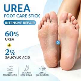 Pack de 2 - Crema para Pies con Urea 60, Crema para Pies Resecos y Agrietados, Bálsamo en Barra para Talón Grueso y Callos, 40g x 2