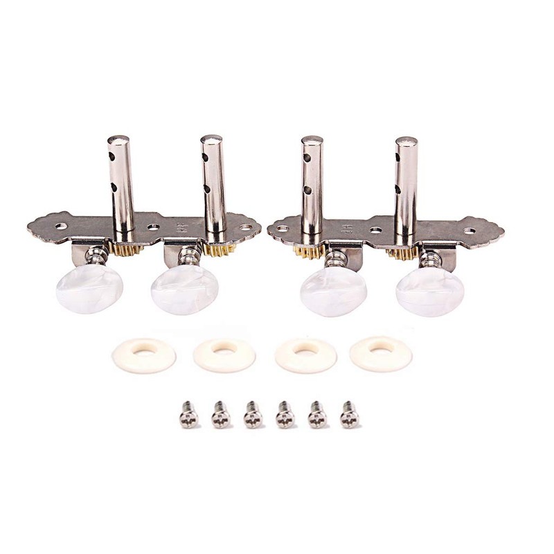 Alnicov 2R2L Tuning Pegs for Ukulele 4 String Guitar Chrome